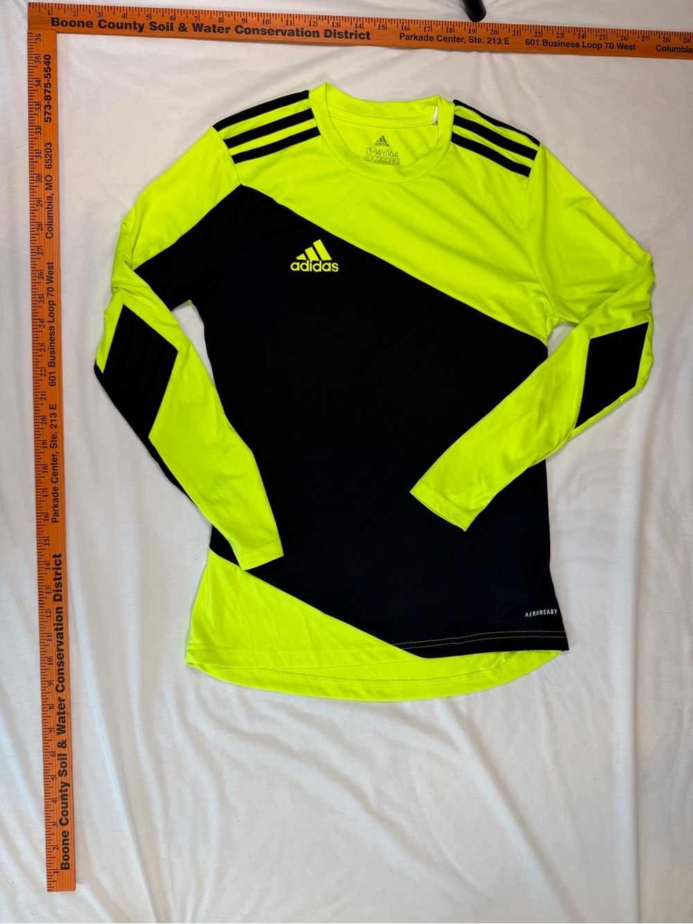 adidas Neon Yellow and Black Long Sleeve Training Jersey